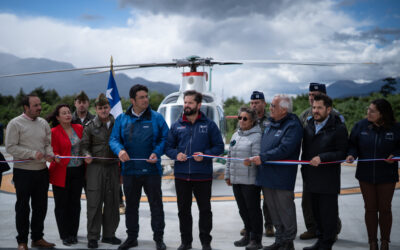 Presidente Gabriel Boric inaugura nuevo punto de posada de helicópteros en el Aeródromo de La Junta