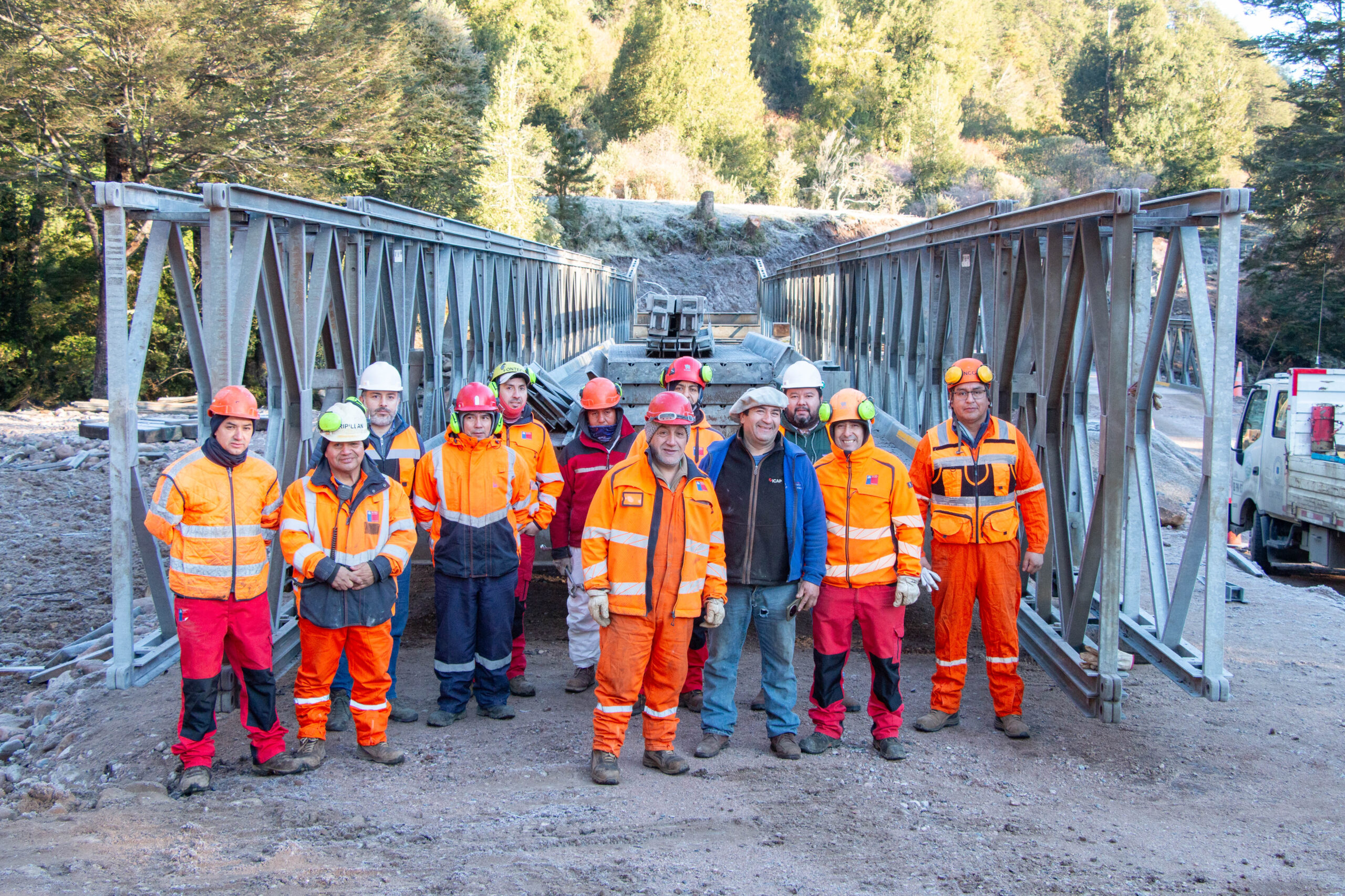 MOP realiza lanzamiento de puente mecano sobre el río Arroyo Negro en la comuna de Aysén